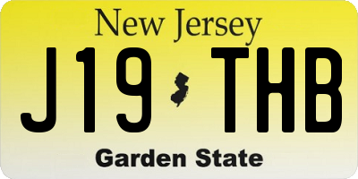 NJ license plate J19THB