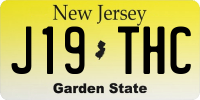 NJ license plate J19THC