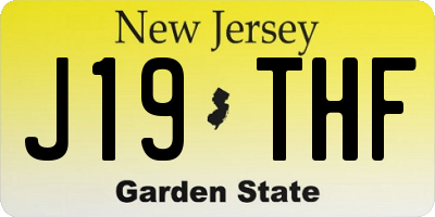 NJ license plate J19THF