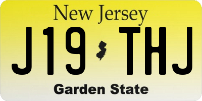 NJ license plate J19THJ