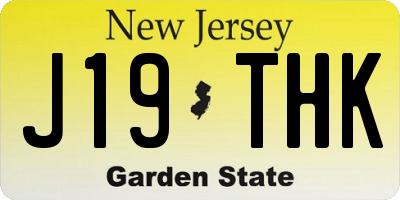 NJ license plate J19THK