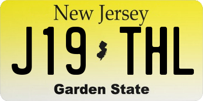 NJ license plate J19THL