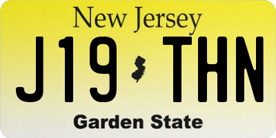 NJ license plate J19THN