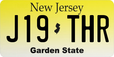 NJ license plate J19THR