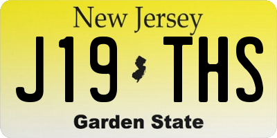 NJ license plate J19THS
