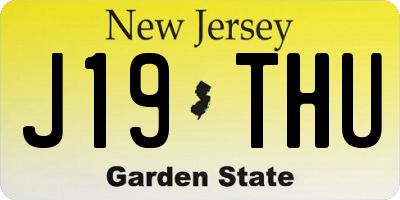 NJ license plate J19THU
