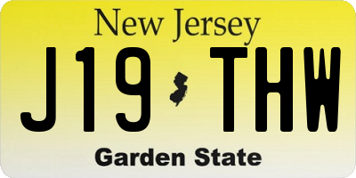 NJ license plate J19THW