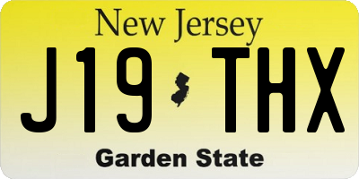NJ license plate J19THX