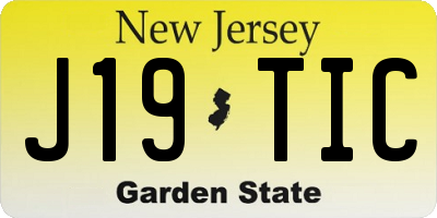 NJ license plate J19TIC