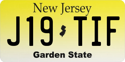 NJ license plate J19TIF