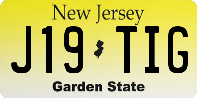 NJ license plate J19TIG