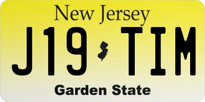 NJ license plate J19TIM