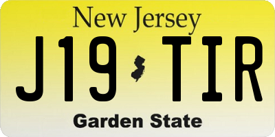 NJ license plate J19TIR