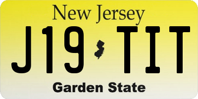 NJ license plate J19TIT
