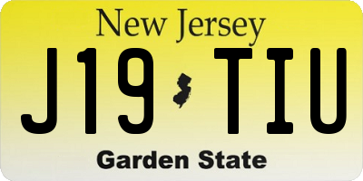 NJ license plate J19TIU