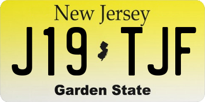 NJ license plate J19TJF