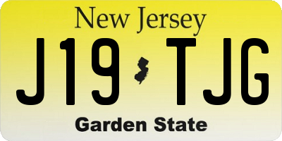 NJ license plate J19TJG
