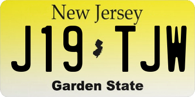 NJ license plate J19TJW