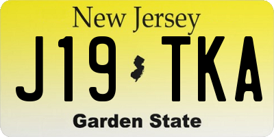 NJ license plate J19TKA