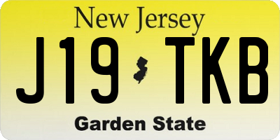 NJ license plate J19TKB