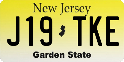 NJ license plate J19TKE