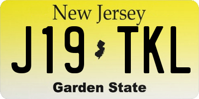 NJ license plate J19TKL