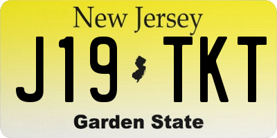 NJ license plate J19TKT