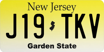 NJ license plate J19TKV