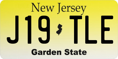 NJ license plate J19TLE