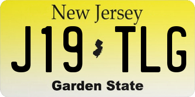 NJ license plate J19TLG