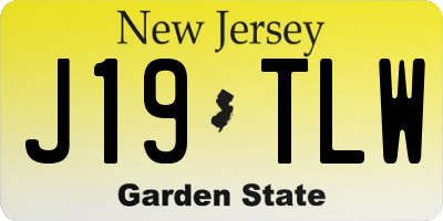 NJ license plate J19TLW