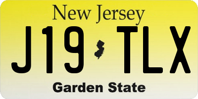 NJ license plate J19TLX