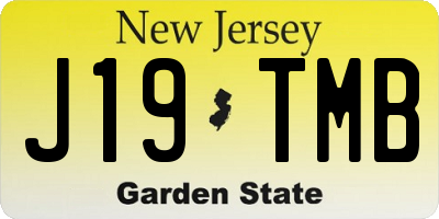 NJ license plate J19TMB