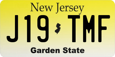 NJ license plate J19TMF