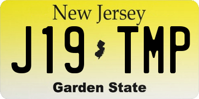 NJ license plate J19TMP