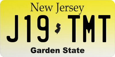 NJ license plate J19TMT