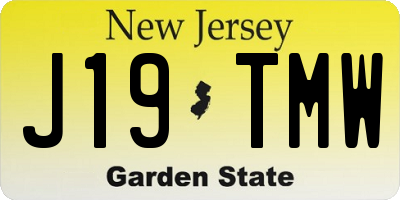 NJ license plate J19TMW