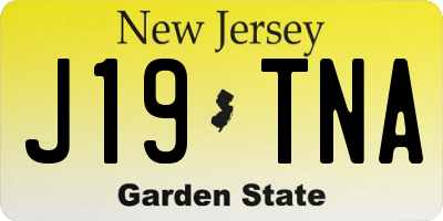 NJ license plate J19TNA