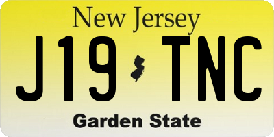 NJ license plate J19TNC