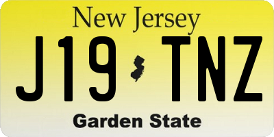 NJ license plate J19TNZ