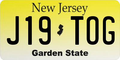 NJ license plate J19TOG