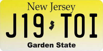 NJ license plate J19TOI