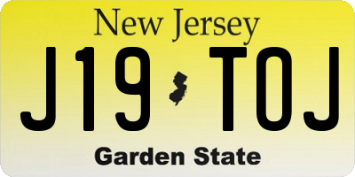 NJ license plate J19TOJ