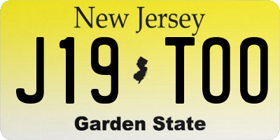 NJ license plate J19TOO