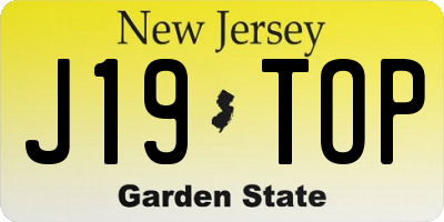 NJ license plate J19TOP