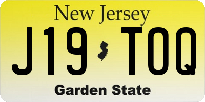 NJ license plate J19TOQ