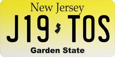 NJ license plate J19TOS