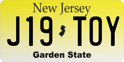 NJ license plate J19TOY