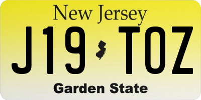NJ license plate J19TOZ