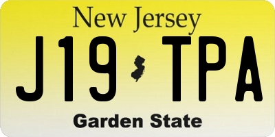 NJ license plate J19TPA